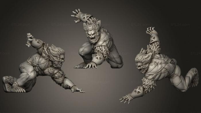 Figurines heroes, monsters and demons (Beast A, STKM_1814) 3D models for cnc